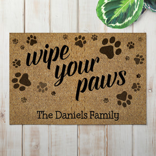 Wipe Your Paws Personalized Doormat