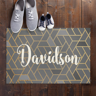 Personalized Geometric Doormat - 18x27 Inch, 1/8" Thin