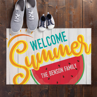 Welcome Summer Personalized Doormat - 18x27 Inch, 1/8" Thin