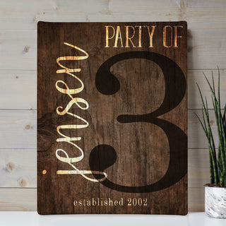 Party Of Personalized 11x14 Family Canvas