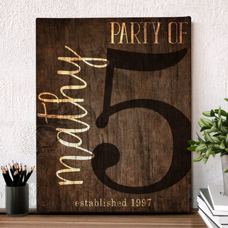 Party Of Personalized 16x20 Family Canvas