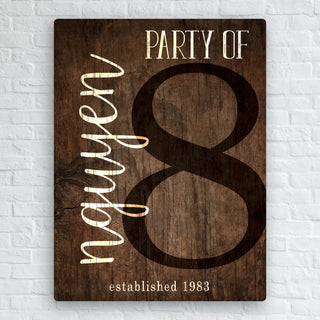 Party Of Personalized 18x24 Family Canvas