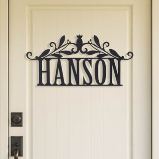 Personalized Black Wood Name Door Plaque