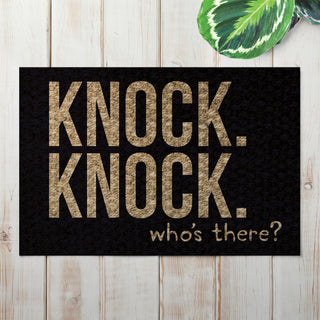 Knock Knock Who's There? Doormat - 18x27 Inch, 1/8" Thin