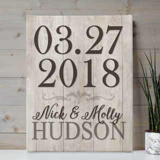Special Date Personalized 11x14 Canvas