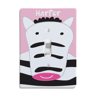 Sandra Magsamen Girl Zebra Personalized Light Switch Cover
