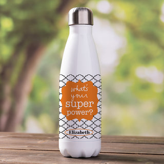 Sandra Magsamen Personalized What's Your Super Power? Stainless Steel Water Bottle