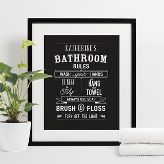 Bathroom Rules Personalized 8x10 Poster Print