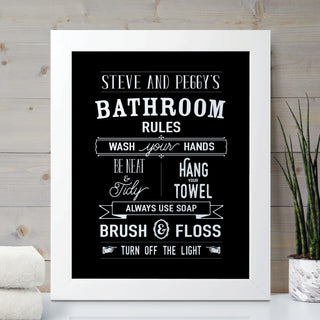 Bathroom Rules Personalized 11x14 Poster Print