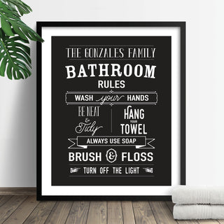 Bathroom Rules Personalized 16x20 Poster Print