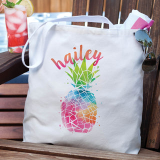 Personalized Pineapple Tote Bag