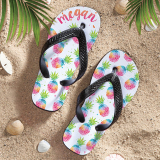 Personalized Pineapple Adult Flip Flops