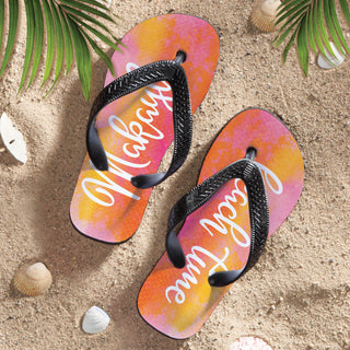 Personalized Beach Time Flip Flops