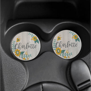 Her Name Personalized Car Coaster Set