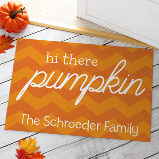Hi There Pumpkin Personalized Doormat - 18x27 Inch, 1/8" Thin