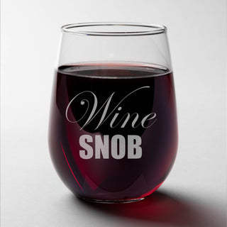 Wine Snob Stemless Wine Glass