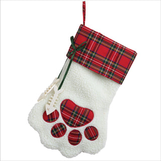 Sweet Cat Personalized Red Plaid Stocking
