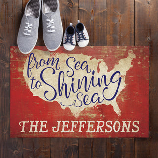 From Sea To Shining Sea Personalized Doormat - 18x27 Inch, 1/8" Thin