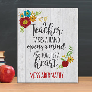 A Teacher Takes A Hand Personalized 8x10 Canvas