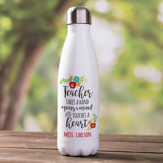 A Teacher Takes A Hand Personalized Stainless Steel Water Bottle