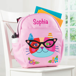 Hipster Cat Personalized Backpack