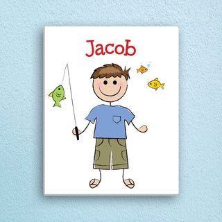 Personalized Fisherman 8x10 Canvas