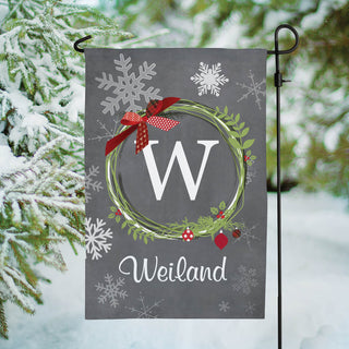 Christmas Wreath Personalized Garden Flag