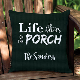 Life Is Better On The Porch Personalized Throw Pillow