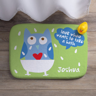 Sandra Magsamen Personalized Boy Owl Bathmat