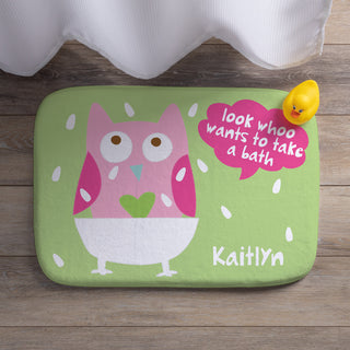 Sandra Magsamen Personalized Girl Owl Bathmat