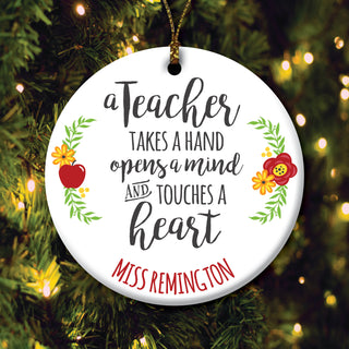 A Teacher Takes A Hand Personalized Ornament