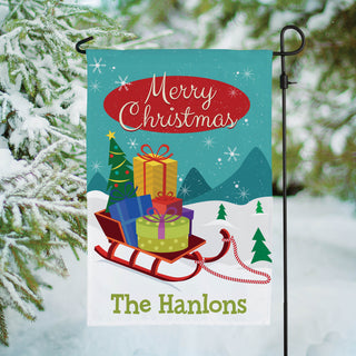 Christmas Sled Personalized Garden Flag