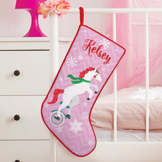 Personalized Unicorn Unicycle Stocking