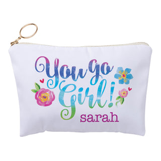 You Go Girl Personalized Zipper Pouch
