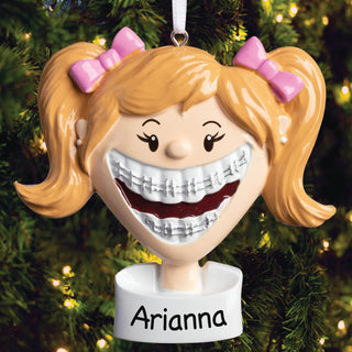 Girl With Braces Personalized Ornament