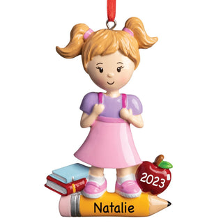 School Girl Personalized Ornament