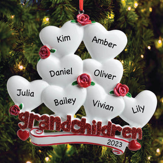 Personalized Eight Grandchildren Ornament