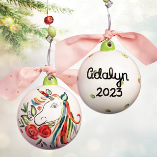 Unicorn Personalized Ball Ornament