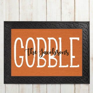 Personalized Gobble Doormat - 18x27 Inch, 1/8" Thin