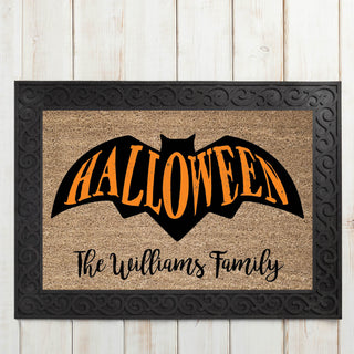 Halloween Bat Personalized Doormat