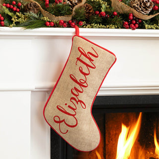 My Name Personalized Burlap Stocking