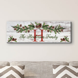 Christmas Pine Personalized 9x27 Canvas