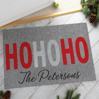 Ho Ho Ho Personalized Doormat - 18x27 Inch, 1/8" Thin