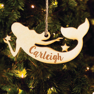 Personalized Wood Mermaid Ornament