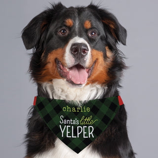 Santa's Little Yelper Personalized Dog Bandana