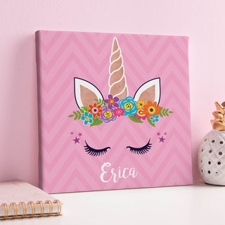 Happy Unicorn Personalized 12x12 Canvas