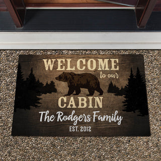 Welcome To Our Cabin Personalized Doormat