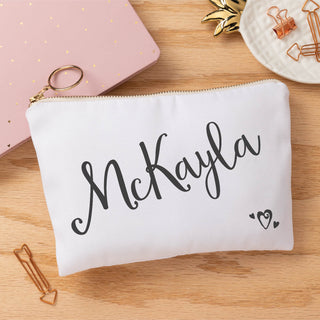 Black Name Personalized Zipper Pouch