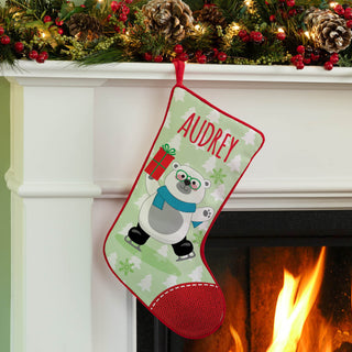 Jolly Polar Bear Personalized Stocking