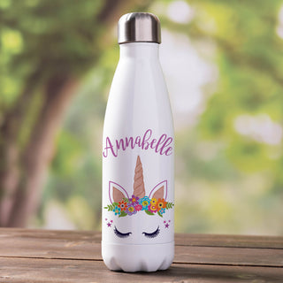 Happy Unicorn Personalized Stainless Steel Water Bottle